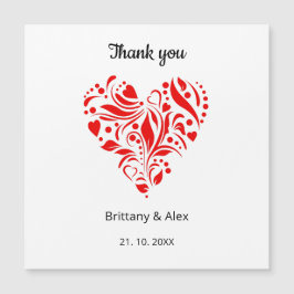 Budget Heart Wedding Thank You Card – Customizable