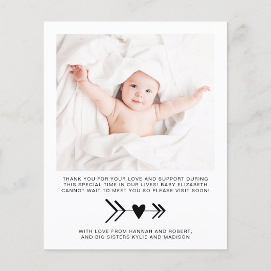 Budget Hello Worldベビー写真誕生のお知らせ (裏面)