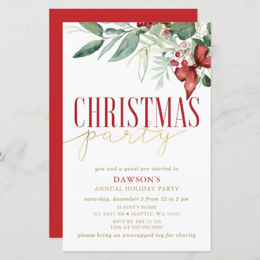 Budget Holly Botanical Corporate Christmas Party  (正面/裏面)