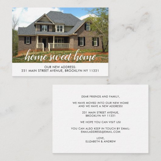 Budget Home甘い変更のアドレス写真の移動 ノートカード (正面/裏面)