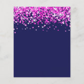 Budget Hot Pink Glitter Navy 18th Birthday Invite (裏面)
