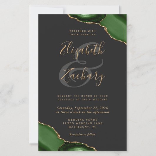 Budget Hunter Green Agate Corners Dark Wedding (正面)