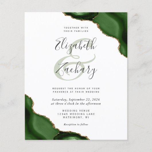 Budget Hunter Green Agate Corners Wedding (正面)