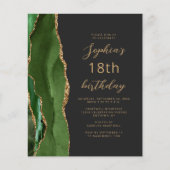 Budget Hunter Green Agate Script 18th Birthday (正面)