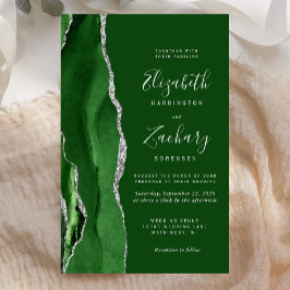 Budget Hunter Green Silver Agate Wedding