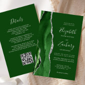 Budget Hunter Green Silver QR Code Wedding