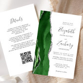 Budget Hunter Green Silver QR Code Wedding