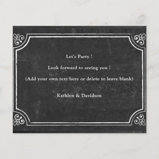 BUDGET I DO婚約写真BBQパーティの招待状 (裏面)