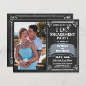 BUDGET I DO婚約4フォトパーティの招待状 (正面/裏面)