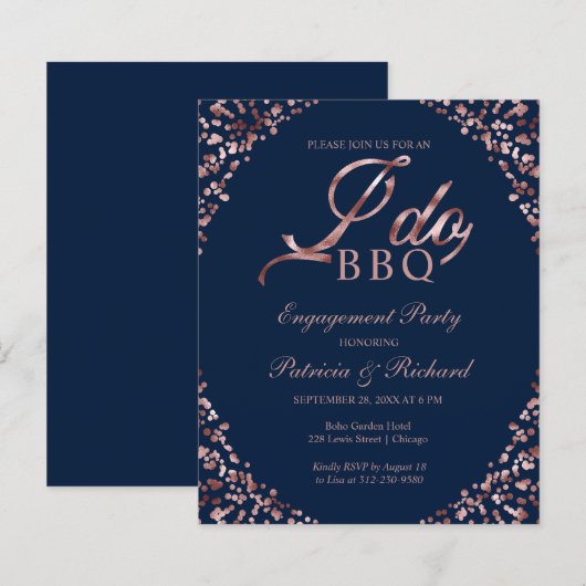 Budget I DO BBQ婚約パーティ招待状 (正面/裏面)