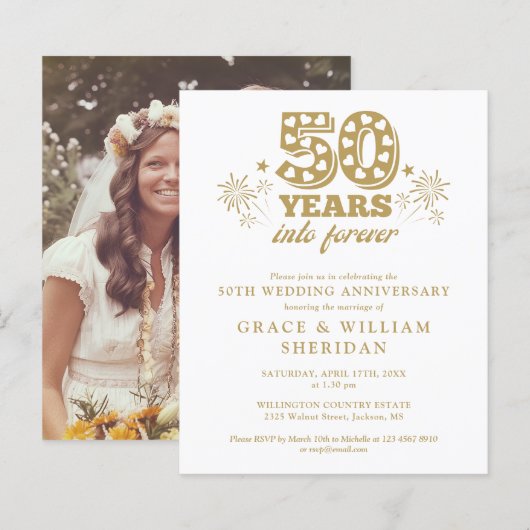 Budget Into Forever 50周年記念写真招待状 (正面/裏面)