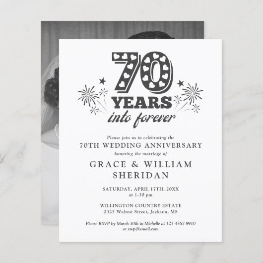 Budget Into Forever 70周年記念写真招待状 (正面/裏面)