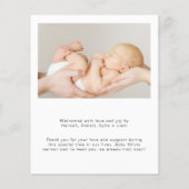 Budget Introducing Script Photo Birth Announcement (裏面)