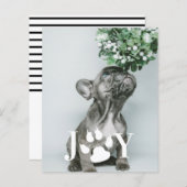 BUDGET Joy Dog Paw印刷クリスマスフォトカード (正面/裏面)