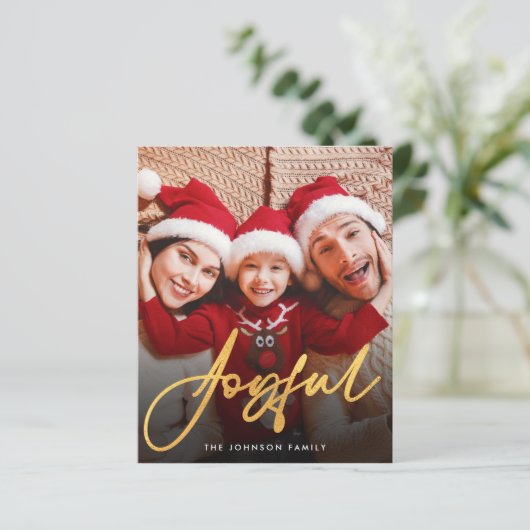Budget Joyful Script Holiday Card (スタンド正面)