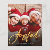 Budget Joyful Script Holiday Card (正面)