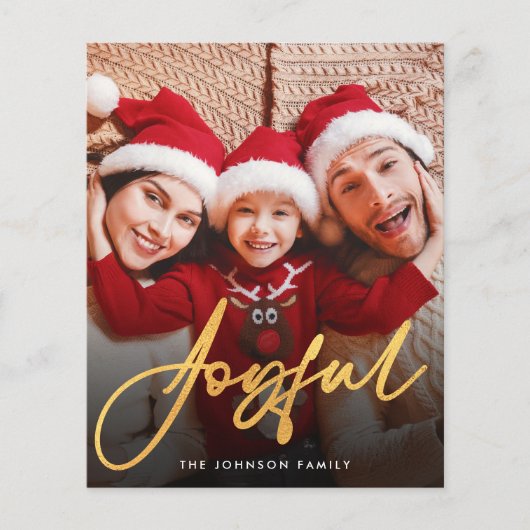 Budget Joyful Script Holiday Card (正面)