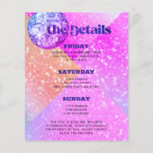 Budget Last Discoバチェロレッテの週末の招待 チラシ (裏面)