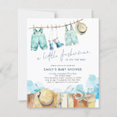 Budget Little Fisherman Baby Shower Invitation  (正面)