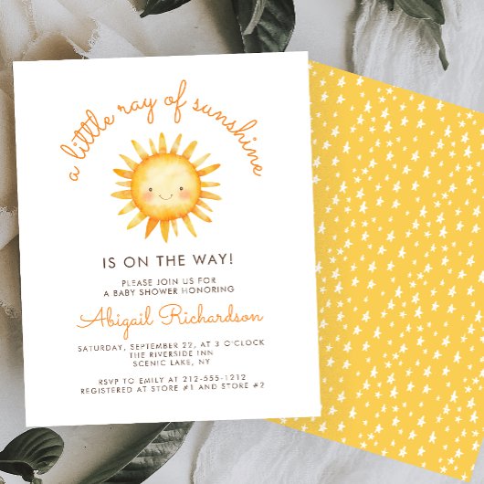 Budget Little Ray of Sunshine Baby Shower