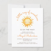 Budget Little Ray of Sunshine QR Code Baby Shower (正面)