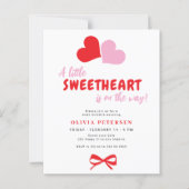Budget little sweetheart baby shower invitation (正面)