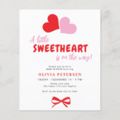 Budget little sweetheart baby shower invitation チラシ (正面)