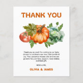 Budget Locally Grown Baby Shower Thank You Card  (正面)