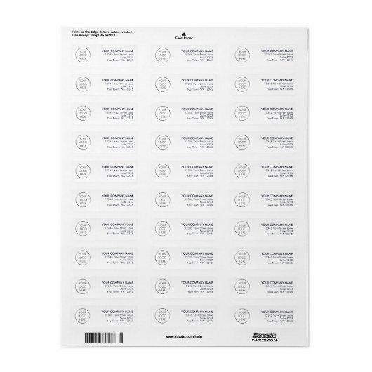 Budget Logo Business Mailing Return Address ラベル (フルシート)