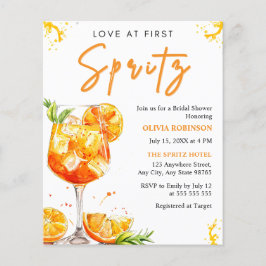 Budget Love at First Spritz Bridal Shower Invite  チラシ
