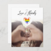 Budget Love & Thanks LGBT Rainbow Pride Heart LGBT (正面/裏面)