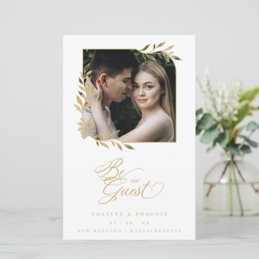 Budget Luxury Chic Golden Branches Frame Photo (スタンド正面)