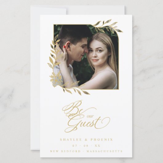 Budget Luxury Chic Golden Branches Frame Photo (正面)