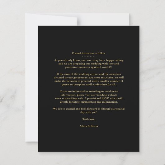 Budget Luxury Faux Golden Fancy Calligraphy Photo (裏面)