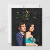 Budget Luxury Faux Golden Fancy Calligraphy Photo (正面)