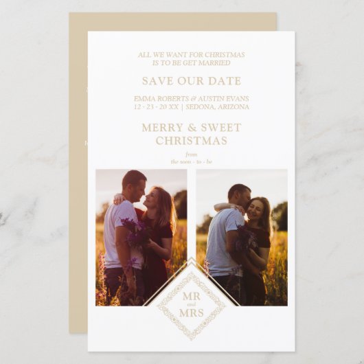 Budget Luxury Merry Christmas 2 Photos Collage (正面/裏面)