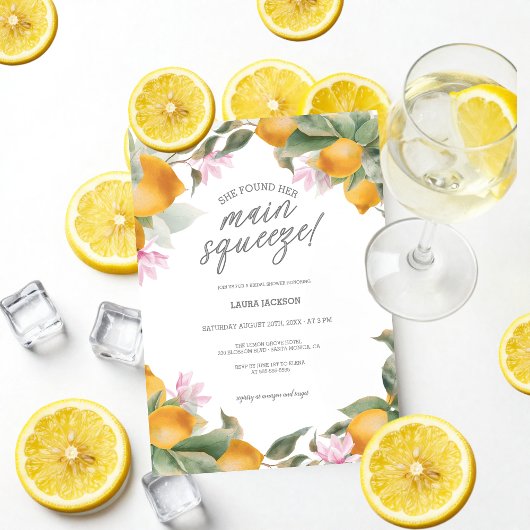 Budget Main Squeeze Lemon Wreath Bridal Shower 招待状