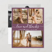 Budget Mauve 3フォトコラージュ結婚の感謝 (正面/裏面)