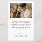 Budget Mauve Photoエレガント's 結婚 Thank You Flyer (裏面)
