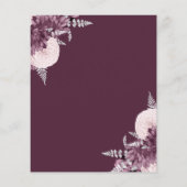 Budget Mauve Silver Floral Save the Date (裏面)