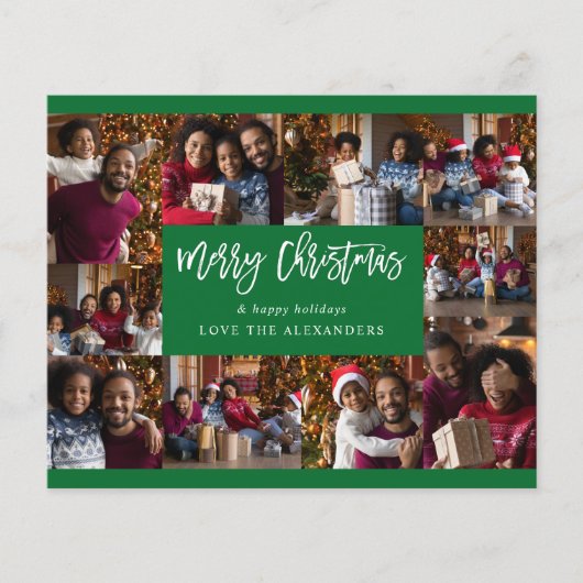 Budget Merry Christmas 10写真数々の – 緑 (正面)