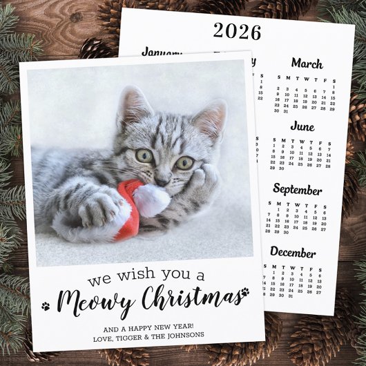 Budget Merry Christmas Cat Pet Photo 2025カレンダー