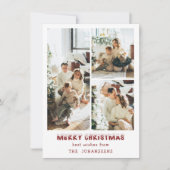 Budget Merry Christmas Custom Four Family Photo シーズンカード (正面)