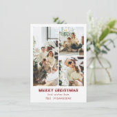 Budget Merry Christmas Custom Four Family Photo シーズンカード (スタンド正面)