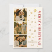 Budget Merry Christmas Family Photo Snowflake  シーズンカード (正面)