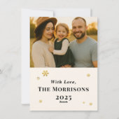 Budget Merry Christmas Family Photo Snowflake  シーズンカード (裏面)