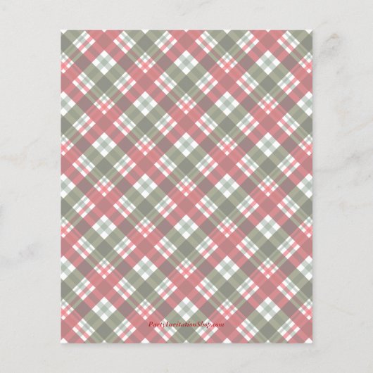 Budget Merry Christmas on Plaid Party Invitations チラシ (裏面)