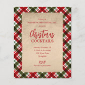 Budget Merry Christmas on Plaid Party Invitations チラシ (正面)