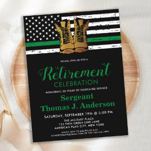 Budget Military Thin Green Line Flag Retirement