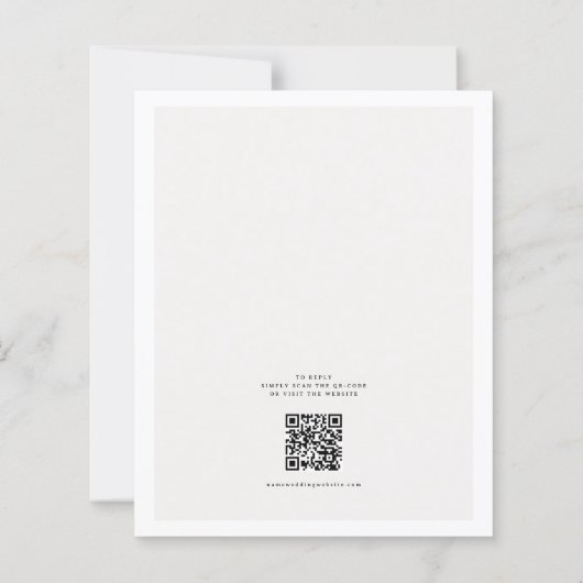 Budget Mimimal Beige QR-code Nothing Fancy Wedding (裏面)